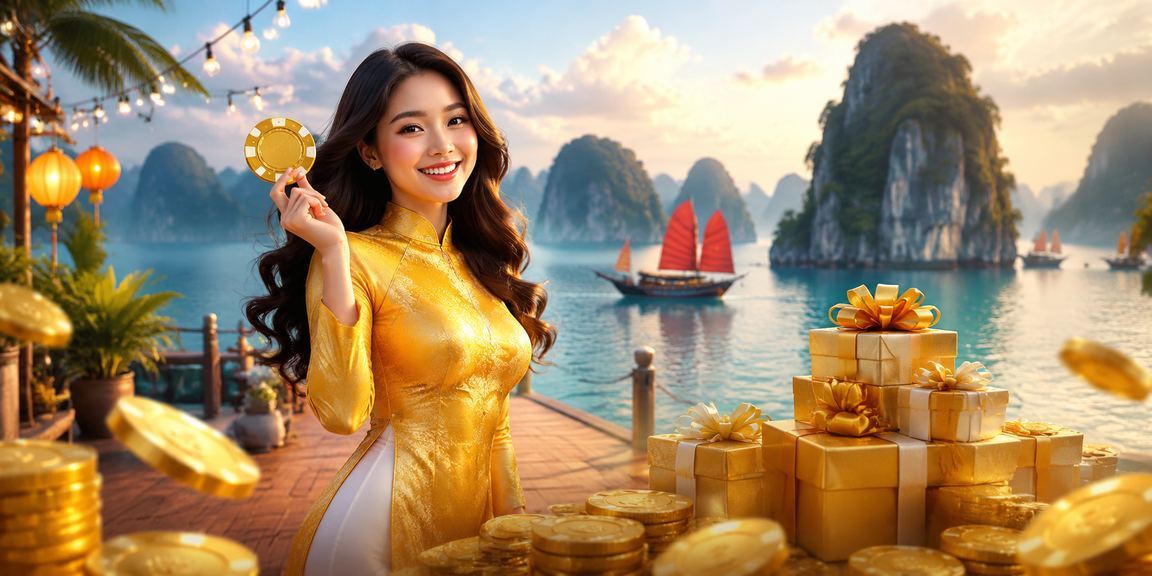 Phụ nữ mặc áo dài tại vịnh Hạ Long xem thông tin cá cược thể thao trên điện thoại