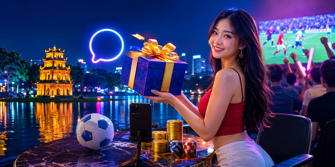 Đèn neon Hà Nội về đêm với người dùng xem thông tin cá cược thể thao trực tuyến