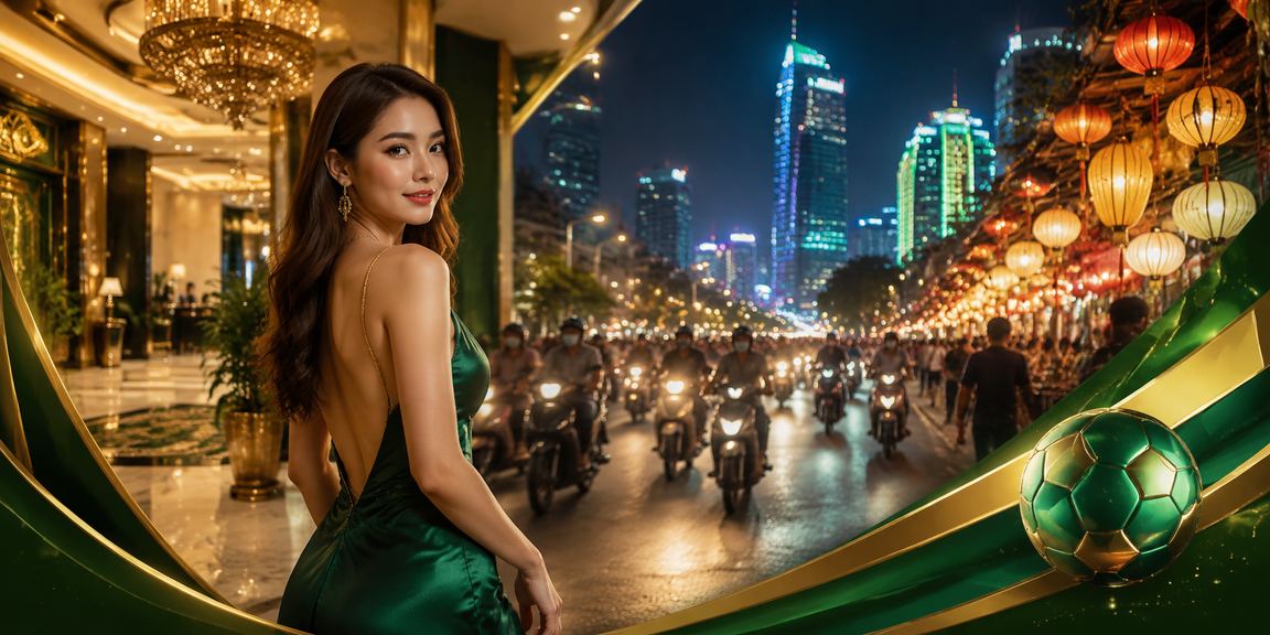 Bầu không khí casino về đêm tại TP.HCM với ánh đèn vàng rực